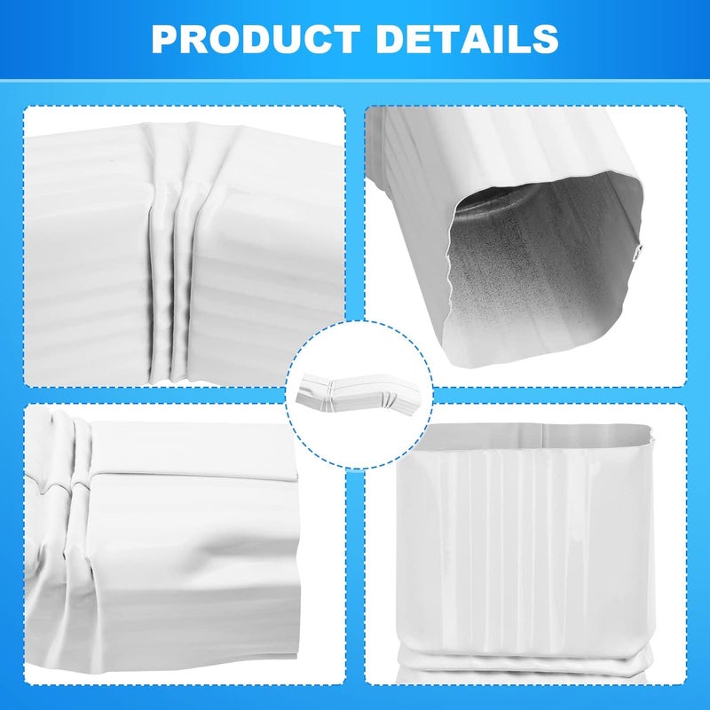 GEAIN Gutter Downspout Leader Style A Elbow (Offset= 3) 2”x3” White S-Shape - Image 3